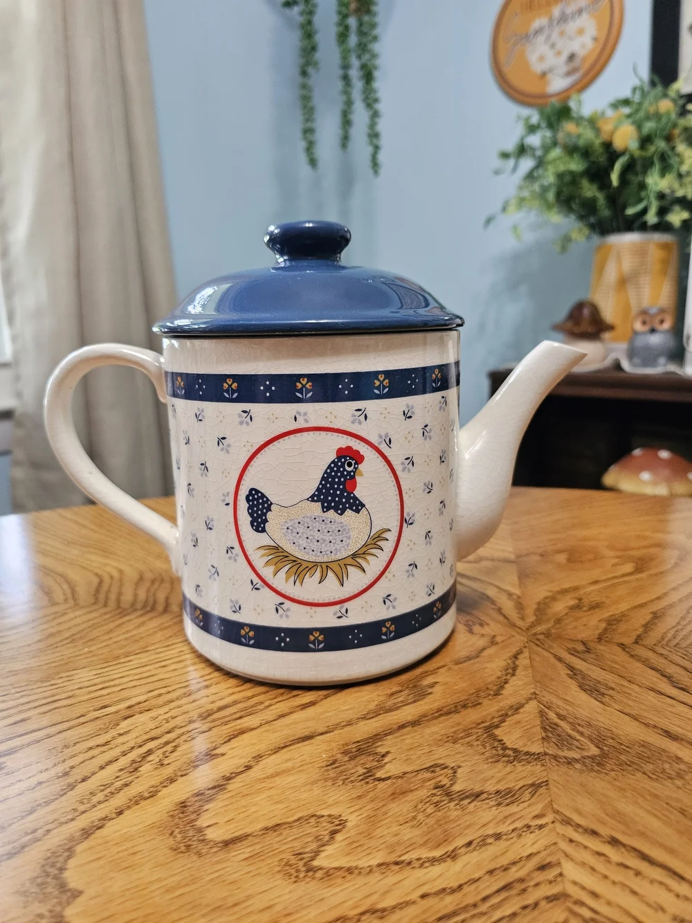 Vintage 80s Country Nesting Hen Ceramic Teapot Grandmacore Cottagecore